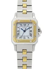 Cartier Santos Garbe SM Godron nan H34xW23mm White Dial Stainless Box #T188