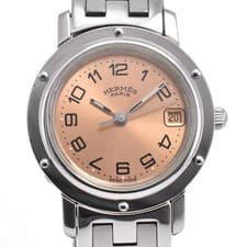 HERMES Clipper CL4.210 D buckle Pink gold Dial Quartz Ladies Watch J#144497
