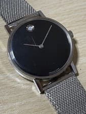 Movado Museum Hand-Winding Date Watch Zenith Movement 34mm Used Authentic