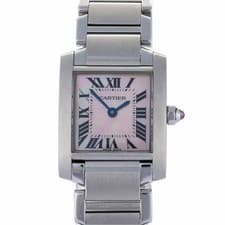 Cartier Tank Francaise W51028Q3 Pink MOP 20mm Quartz Steel Ladies Watch
