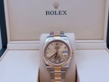 Rolex Datejust 41 126333 Champagne Diamond Dial 18K Yellow Gold Steel Box