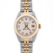Rolex 69173 Lady-Datejust 26 mm White Dial Jubilee Bracelet Box and Papers 1990