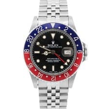 1986 Rolex GMT-Master PEPSI Black Red Blue JUBILEE Stainless Steel 40mm 16750