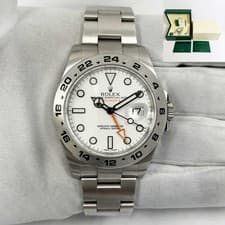 2020 Rolex Explorer II 216570 42MM White Polar Dial Stainless Steel Box Papers