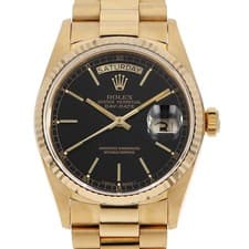 ROLEX Day date 18038 black bar 83 Number second hand mens
