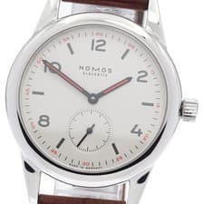 NOMOS Club Watch Small Second Manual Men’s Silver Dial 36mm Leather Box