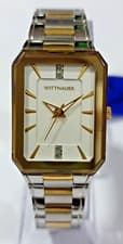 WN4105 WITTNAUER WHITE DIAL DUAL TONE STAINLESS STEEL MENS'S WATCH MW-80