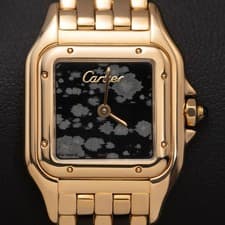 Panthere de Cartier Small 22mm Watch 18K Yellow Gold Obsidian Stone Dial