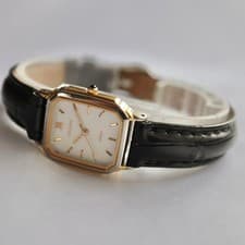 Seiko Square Excelline Quartz Wristwatch Silver Gold 1451 Unisex Vintage