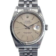 Rolex Datejust Tapestry Dial 16234 Automatic 35mm Box Papers Silver Men's Watch