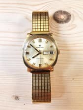 Vintage Hamilton 6002 Day Date 10K Rolled Gold Bezel Automatic Serviced - 32mm