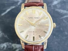 KING SEIKO 1st Model 14KGF Gold Plated Silver Dial J14102 Manual Vintage Men's