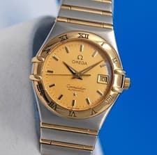 Ladies Omega Constellation 18K Gold SS Watch - Rare Automatic - 27MM - 1292.10