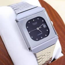 Rado DiaStar Black Silver Quartz Watch Working New Battery Cleaned Adjustable