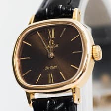 *READ* Vintage 1979 OMEGA De Ville Cal.625 Manual Roman Gold×Brown 24mm Ladies
