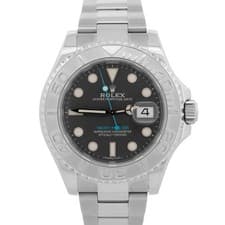 2018 PAPERS Rolex Yacht-Master Platinum Rhodium Blue Steel 40mm Watch 116622 BOX