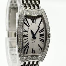 BEDAT&Co Watch No.3 Diamond Bezel 384.031.600 Silver Quartz Working Women's Auth