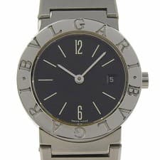 Boxed, Bulgari Bulgari BulgariBulgari Date BB26SSD Black Dial SS 26mm Ladies