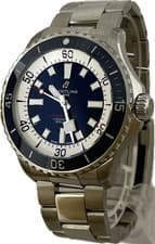 Breitling Superocean Automatic 46 A17378 Blue Mens Watch Excellent A6343