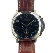 Panerai Luminor Chrono PAM00074 Black Stainless Steel Mens Watch #OK863