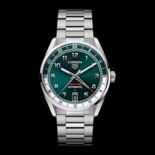 TAG Heuer Carrera Twin-Time Automatic Green Dial Stainless Steel Swiss Made 41mm