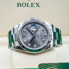 Rolex Datejust 41 126334 Slate Diamond Dial White Rolesor Oyster Box Papers 2026