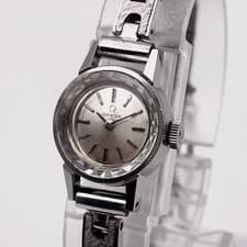 Omega Vintage Silver Hand-Wound Glass Watch Used