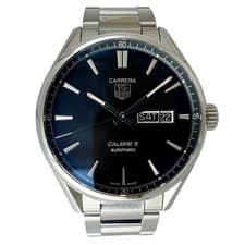 TAG HEUER Carrera Caliber 5 WAR201A 1 Men s Watch Used Automatic Black Dial Exte