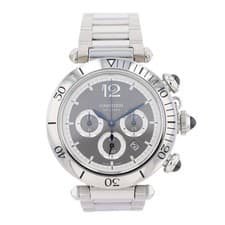 Cartier Pasha De Cartier Black Dial Automatic Stainless Steel Men's Wristwatch