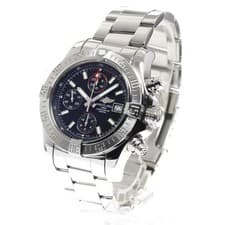 BREITLING AVENGER II A13381 43mm SS Black Dial Automatic Chronograph Date #C322
