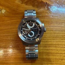 Orient Star Automatic Chronograph Watch Black Silver Stainless Steel Band