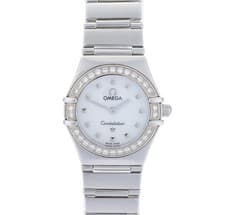 OMEGA Constellation My Choice 22mm White Dial Factory Diamond Ladies Watch +B&P