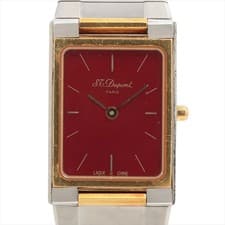 Dupont 160.2130.47 SS×YG SS×YG QZ red dial cal.256.041