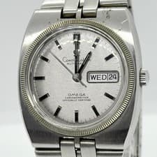 OMEGA Constellation Chronometer Day Date Silver AT Men's Giza Bezel WG Watch