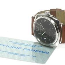 PANERAI RADIOMIR BLACK SEAL PAM00183 44mm SS Leather Black Dial Hand-Wind #C149