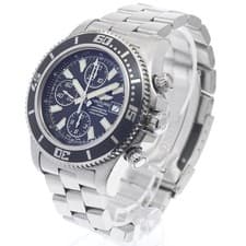 BREITLING SUPER OCEAN A13341 44mm SS Black Dial Automatic Chronograph Date #C392