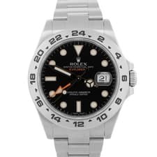 2013 PAPERS Rolex Explorer II 42mm 216570 BLACK Stainless Steel Orange Watch BOX