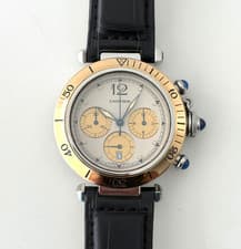 (Cheap!) Cartier Pasha Chronograph 1050 Two Tone 38mm Automatic Silver Dial