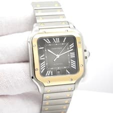 Cartier W2SA0030 Santos de Cartier Large 18K/SS Automatic with Grey Dial