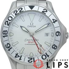 OMEGA Seamaster 300M GMT 2538.20 Box Warranty 41mm White Dial Mens Steel Watch