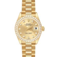 Rolex President Datejust Yellow Gold Diamond Ladies Watch 279138
