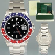 MINT 2006 Rolex GMT-Master II Pepsi Blue Red Rectangular Error Steel 16710 Watch