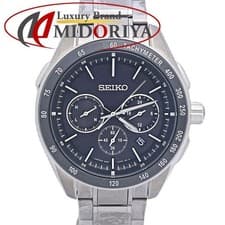 Seiko Brightz SAGA171 Chronograph Mens Watch Black Ceramic 8B82-0AP0