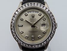 1964 Rolex Day-Date 1803 18k White Gold Men's 36mm Wristwatch - Custom Diamonds