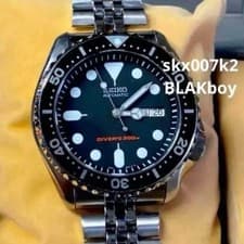SEIKO SKX007K2 Black Boy Dome AR Sapphire Wristwatch