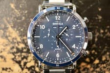 SHINOLA Canfield Sport 45mm Blue Dial Day Date Pointer SS Bracelet Watch