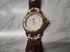 Vintage Tag Heuer SEL Two Tone Mens Quartz 200m Professional Leather Watch