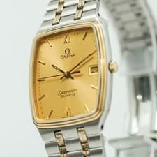 OH Serviced *NEAR MINT* Vintage 1984 OMEGA Seamaster Cal.1430 Qz Gold 28mm Men's