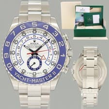 2024 RSC PAPERS Rolex Yacht-Master II Steel White 44mm Blue Ceramic 116680 Watch