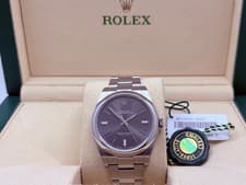 Rolex Oyster Perpetual 39 114300 39mm Dark Rhodium Dial Stainless Steel Box Tags